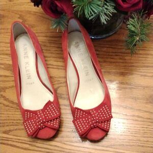 Anne Klein Hooper Low Suede Heels